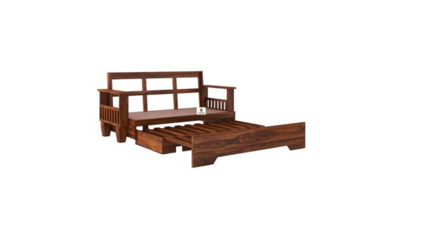 Qwerty Wooden Sofa cum Bed - Image 4