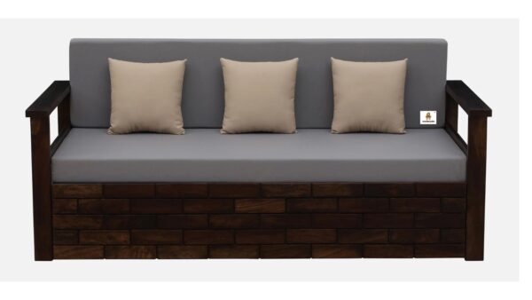 Bricks Wooden 3 Seater Sofa cum bed - Image 5