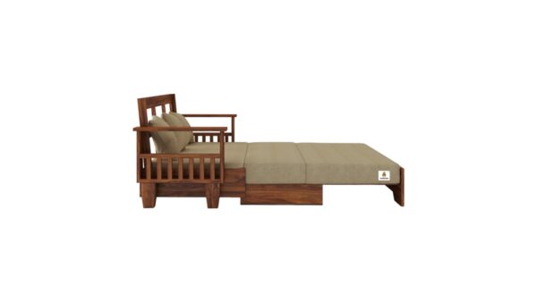 Qwerty Wooden Sofa cum Bed - Image 5