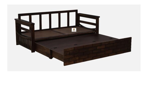 Bricks Wooden 3 Seater Sofa cum bed - Image 9