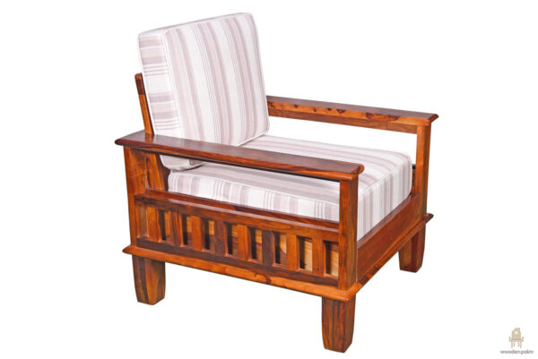 Qwerty 1 Seater Wooden Sofa