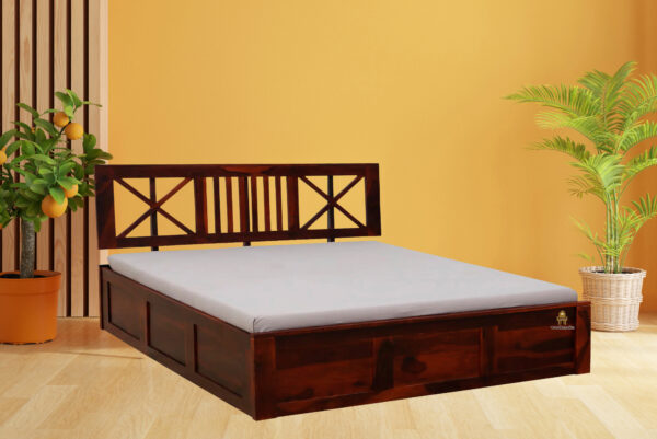 Slabeng Sheesham Wood Bed With Box Storage (King Size) - Image 11