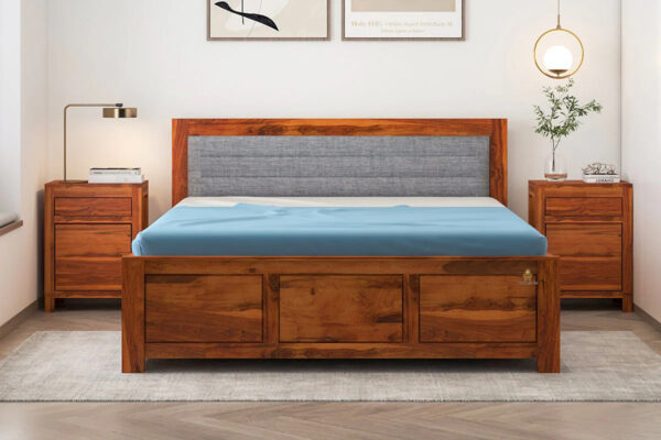 Cousla Sheesham Wood Bed With Box Storage (King Size)