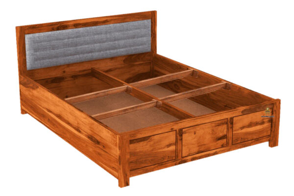 Cousla Sheesham Wood Bed With Box Storage (King Size) - Image 9