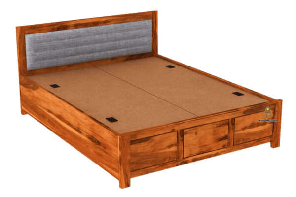 Cousla Sheesham Wood Bed With Box Storage (King Size) - Image 8