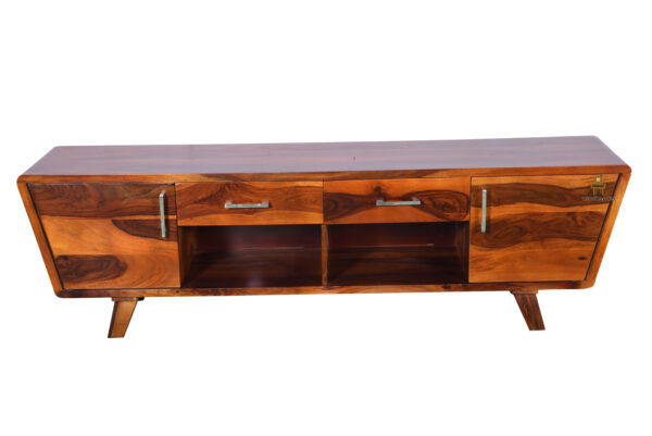 Ville Sheesham wood TV unit with drawers and storage - Image 4