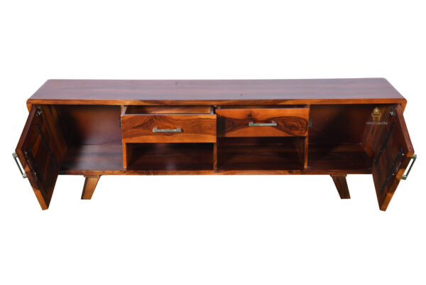 Ville Sheesham wood TV unit with drawers and storage - Image 6