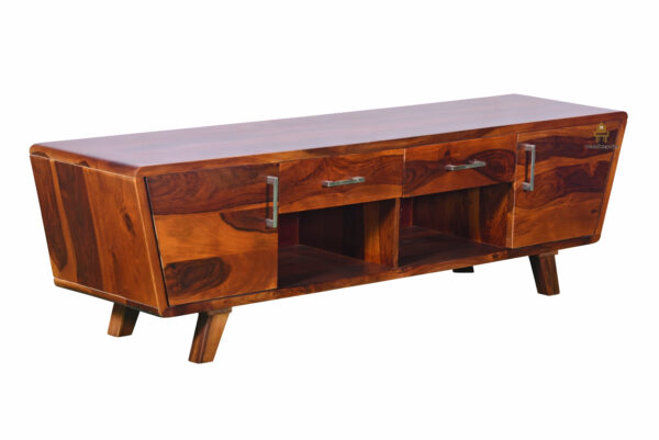 Ville Sheesham wood TV unit with drawers and storage - Image 2