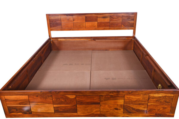 Slabber Sheesham Wood Bed With Box Storage - Image 6