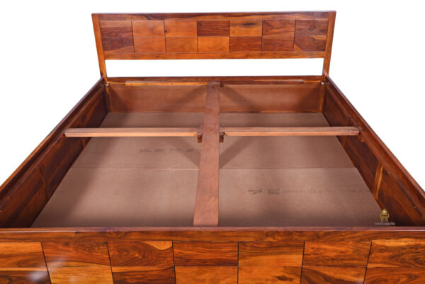 Slabber Sheesham Wood Bed With Box Storage - Image 7