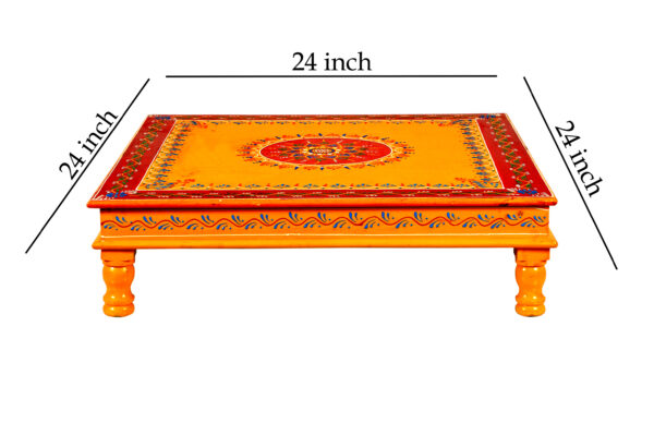 MDF and Sheesham wood Chawki (Yellow, Red) - Image 7