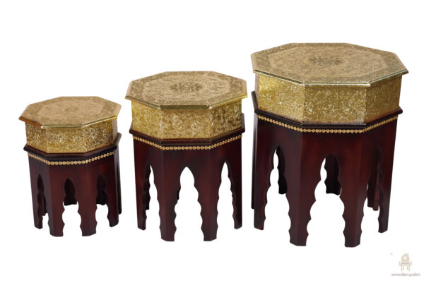 Wooden Nesting Stylish Stool - Image 12