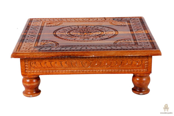 Sheesham Wood Carved Bajot (18 inch) - Image 5