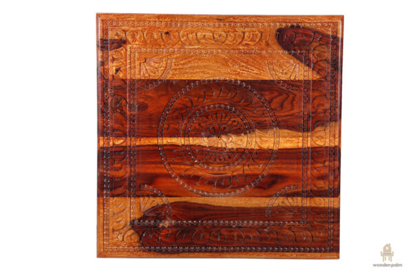 Sheesham Wood Carved Bajot (18 inch) - Image 4