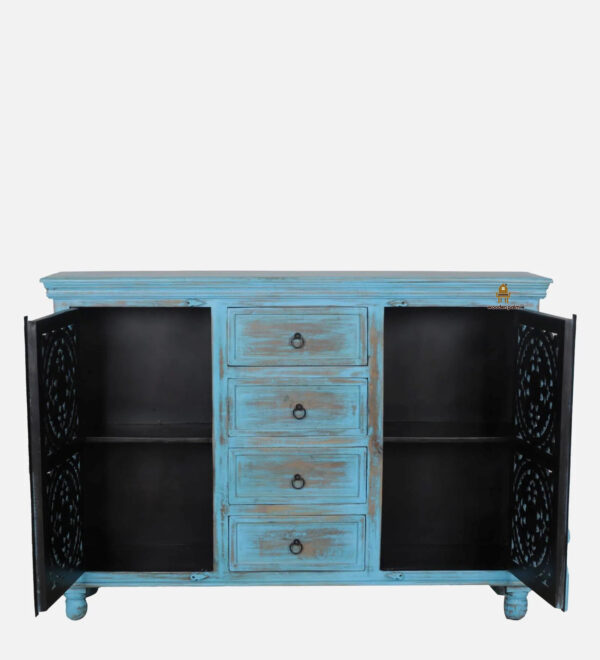 Flowdre Chest of Drawers , Sideboard In Scratch Resistant Blue Distress Finish - Image 3