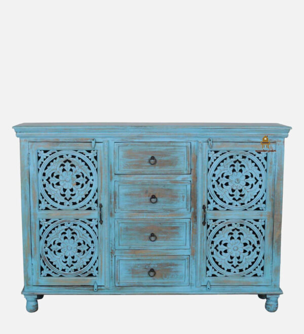 Flowdre Chest of Drawers , Sideboard In Scratch Resistant Blue Distress Finish - Image 8