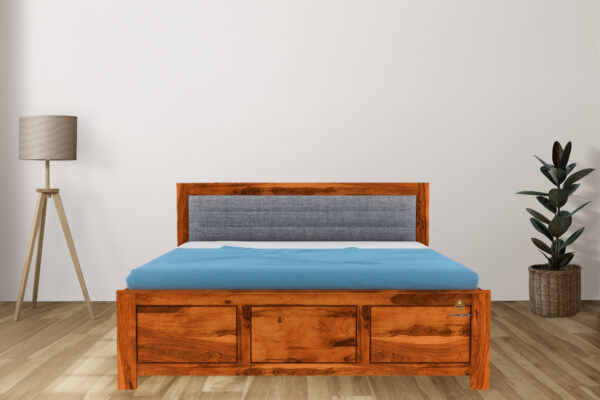 Cousla Sheesham Wood Bed With Box Storage (King Size) - Image 7