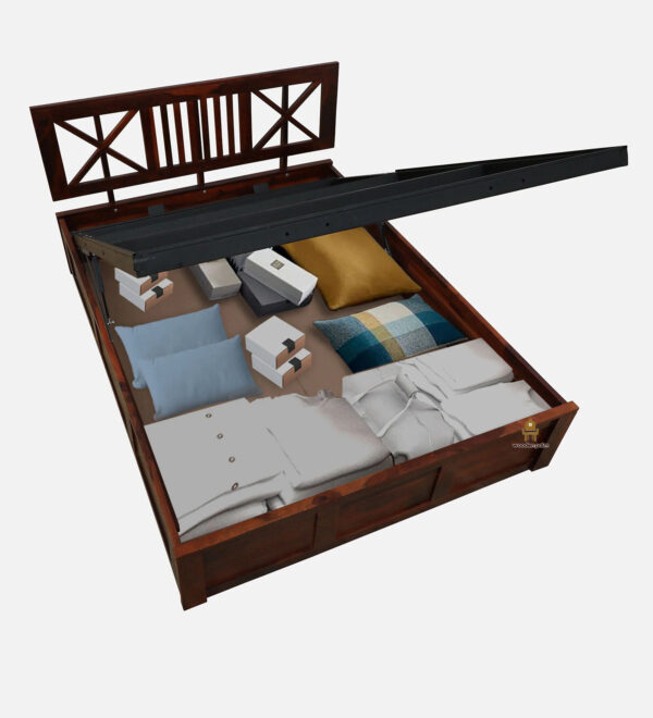 Slabeng Sheesham Wood Bed With Box Storage (King Size) - Image 9