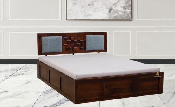 Clousflam Sheesham Wood Bed With Box Storage (Queen Size) - Image 3