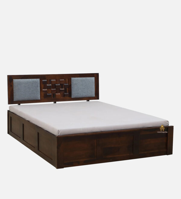 Clousflam Sheesham Wood Bed With Box Storage (Queen Size) - Image 5