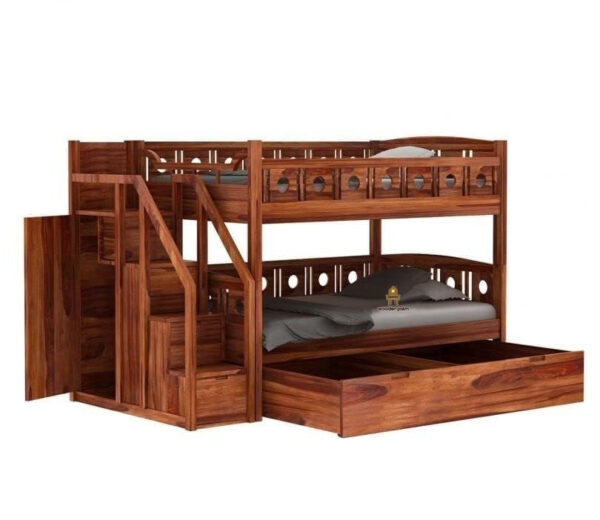 Ovasta Sheesham Wood Bunk Bed With Box Storage - Image 4