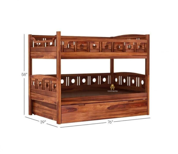 Ovasta Sheesham Wood Bunk Bed With Box Storage - Image 3