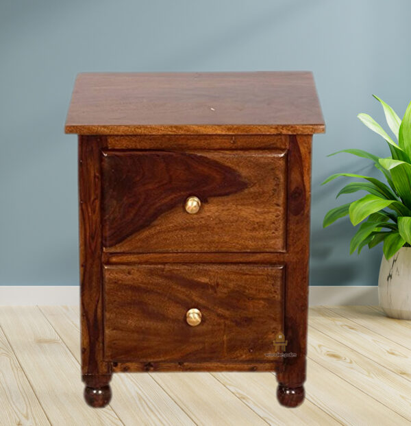 Minial wooden bedside table (2 drawer)