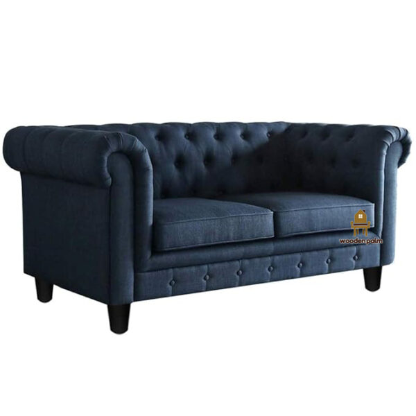 Heinrich 2 seater sofa (Cotton , Blue) - Image 4