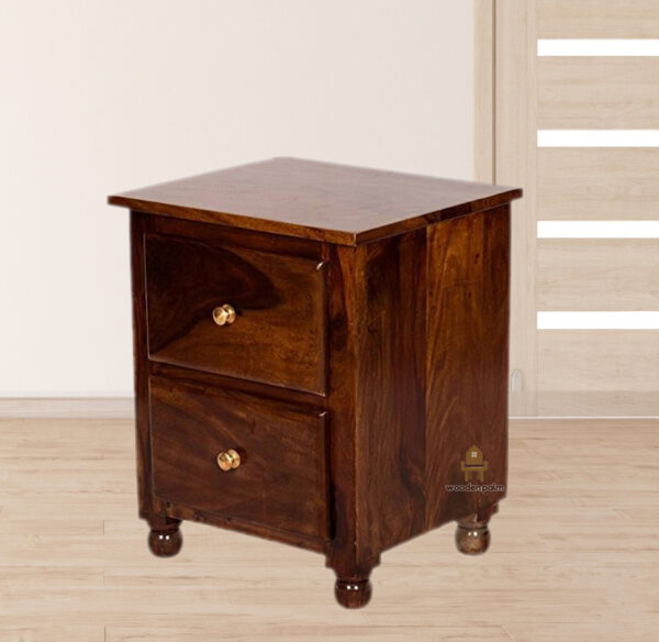 Minial wooden bedside table (2 drawer) - Image 2