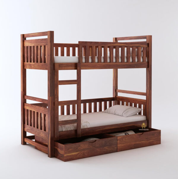 Frusheel Sheesham Wood Bunk Bed With Box Storage - Image 4