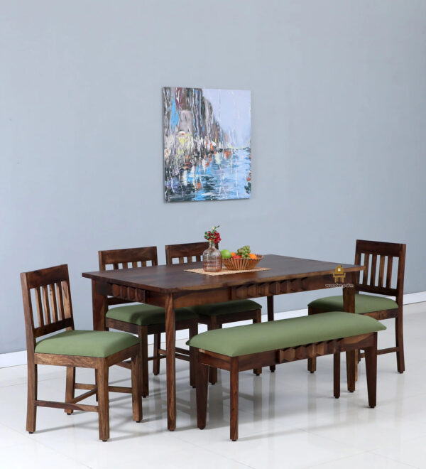 Mount 6 seater dining Set with bench