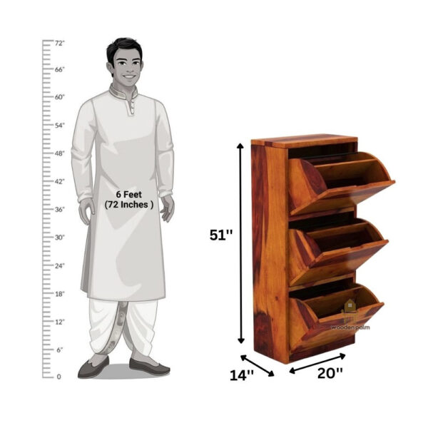 Veila Sheesham Wood Shoe Racks - Image 5