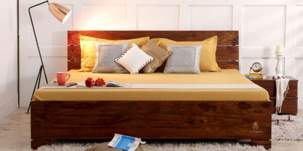 Pattas Sheesham Wood Bed With Box Storage (Queen Size) - Image 2