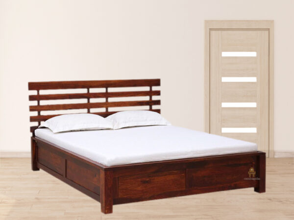 Pattas-thin Sheesham Wood Bed With Box Storage (King Size) - Image 2