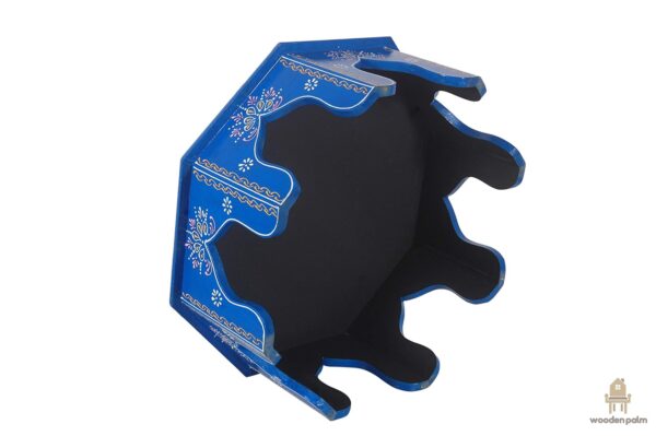 MDF Octagon wood Chawki (Blue) - Image 6