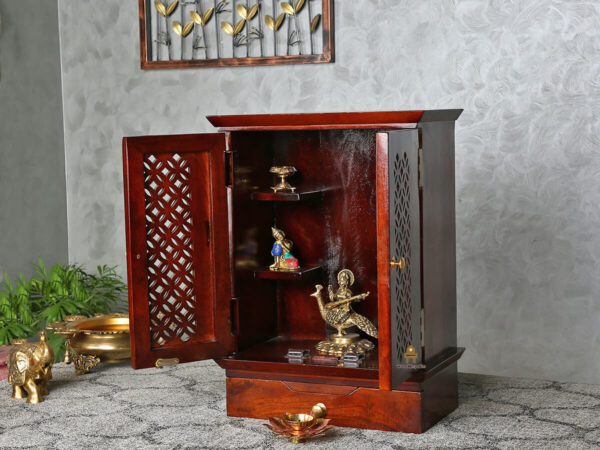 Jiglaw Sheesham wood Home Temple (Honey oak Finish)