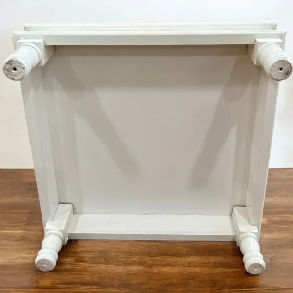 Wooden White Gold Bajot Chawki for Pooja and Decor - Image 6