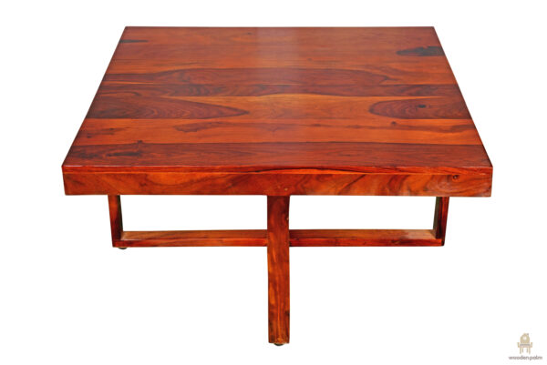 Halfo Sheesham Wood Coffee Table 4 seater (Honey finish) - Image 9