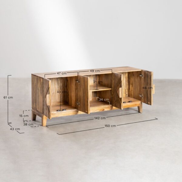 Trivia Mango wood TV unit with drawers and storage - Image 2