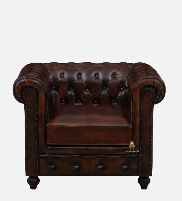 Buttock 1 Seater Leather Sofa - Image 5