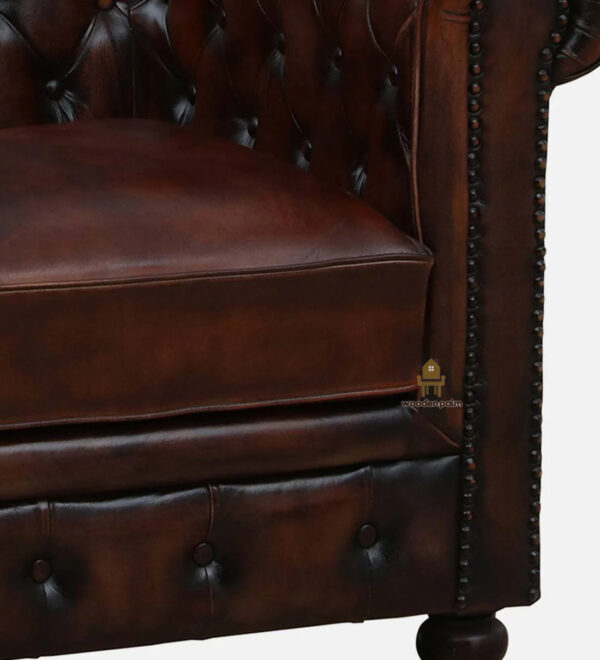 Buttock 3 Seater Leather Sofa - Image 5
